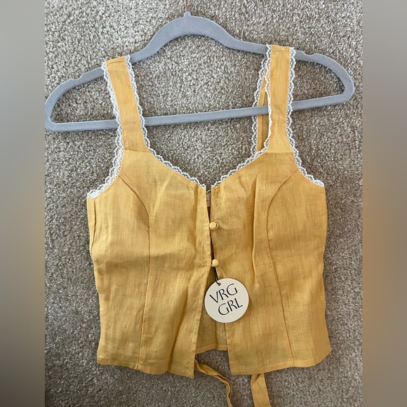 Verge Girl Tops - Verge Girl Yellow Button-Front Blouse